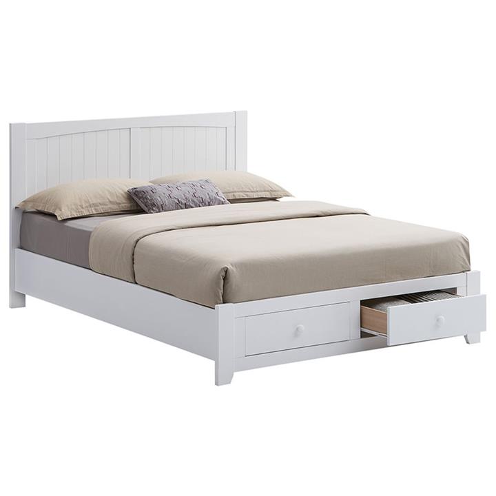 Clement Wooden Bed with End Drawers, Queen by Dodicci Style Sourcebook