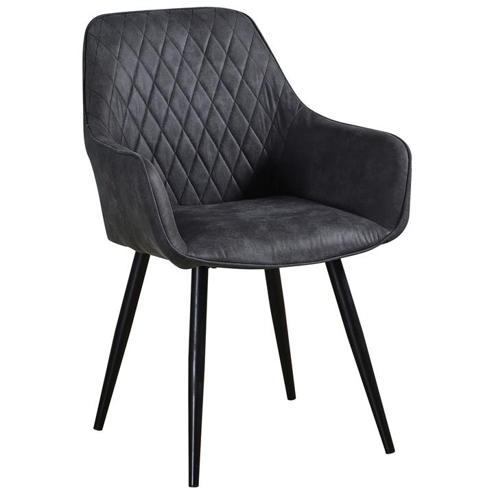 Rydal Fabric Carver Dining Chair, Dark Grey by Dodicci Style Sourcebook