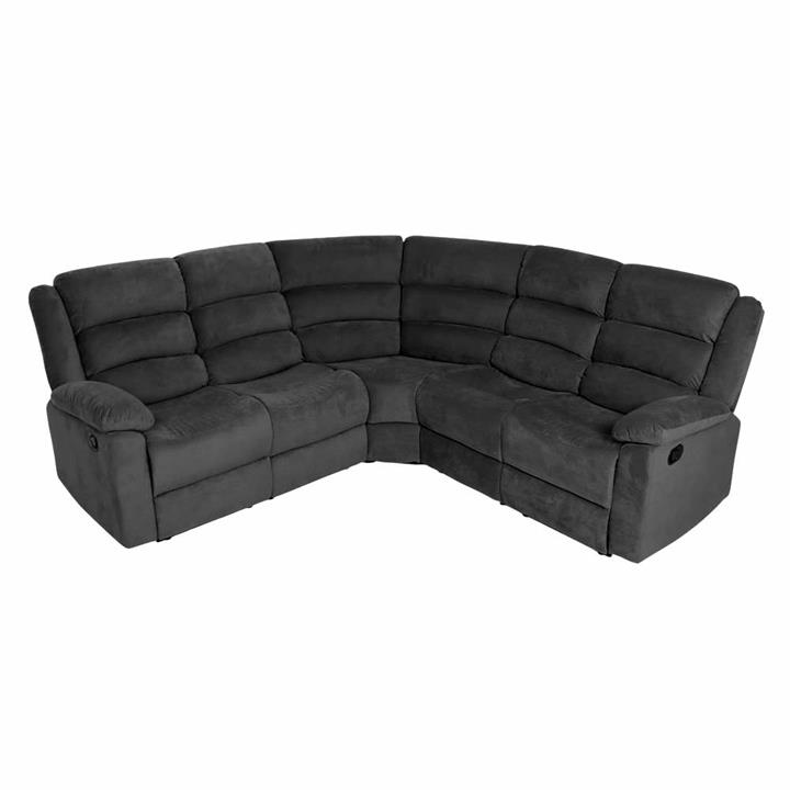Sheffield Fabric Modular Corner Sofa with Recliner, 5 Seater, Dark Grey