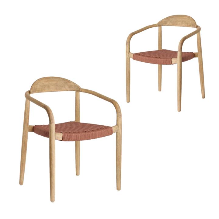Glynis Eucalyptus Timber Dining Chair Terracotta by Interior Secrets