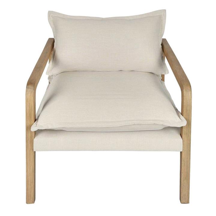 Coolum Fabric & Timber Armchair by Florabelle - Style Sourcebook