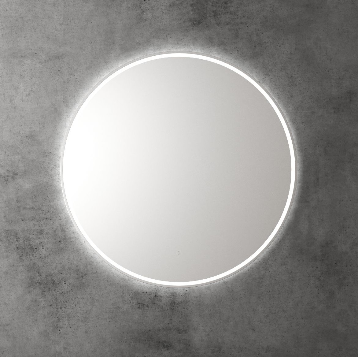 Touchless LED Round Mirror with Brushed Nickel Frame 90cm by Luxe