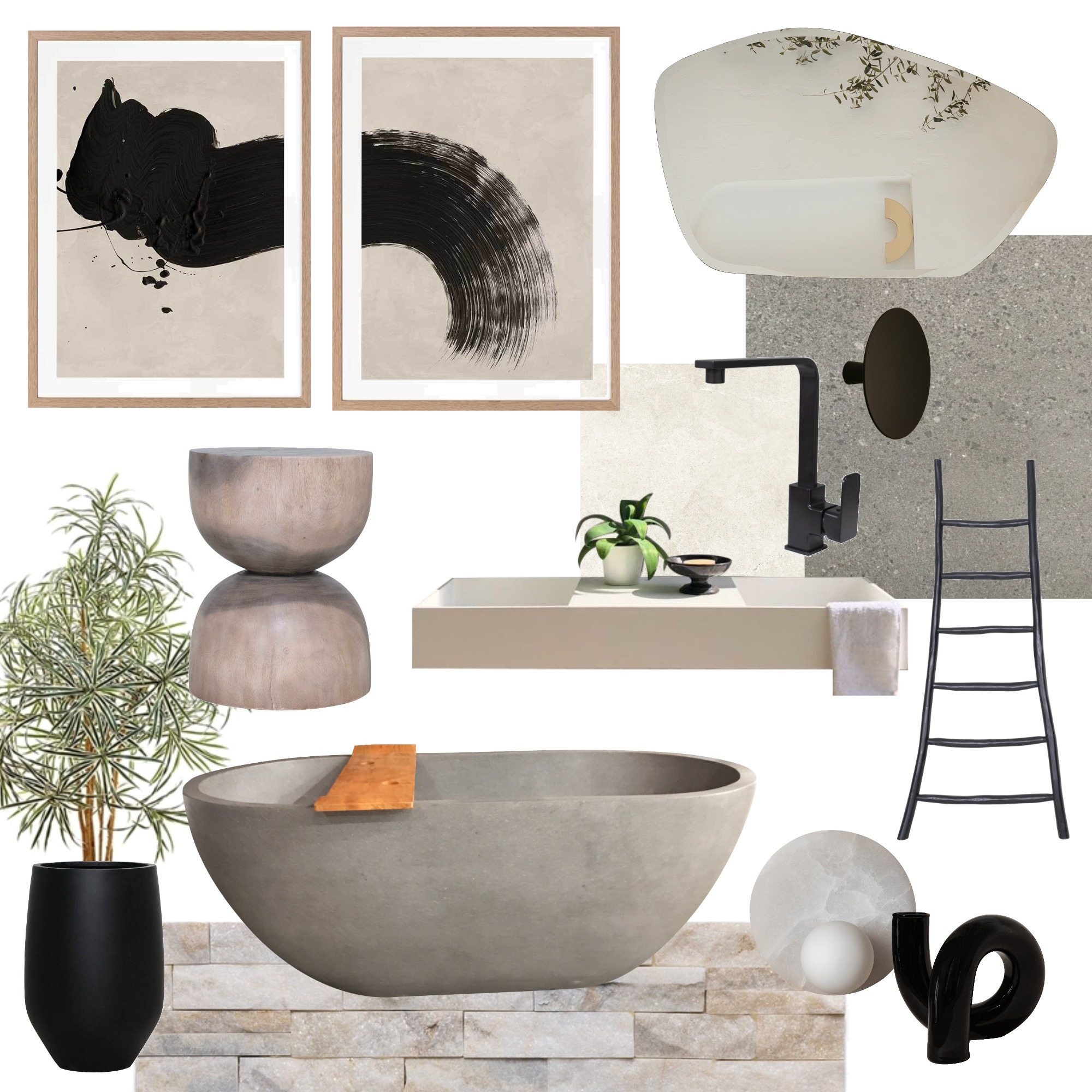 Zen Garden Bathroom Interior Design Mood Board by Urban Road Style Sourcebook